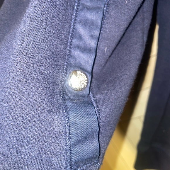 Lauren Ralph Lauren cotton navy button up mock neck sweater size Medium petite - Picture 7 of 7